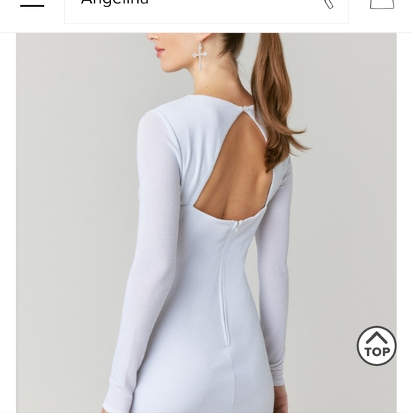 Audrey Parks white mini dress with shine and feathers - Picture 2 of 10